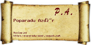 Poparadu Azár névjegykártya